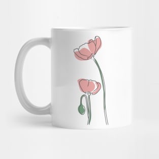 poppy pink pastel flowers Mug